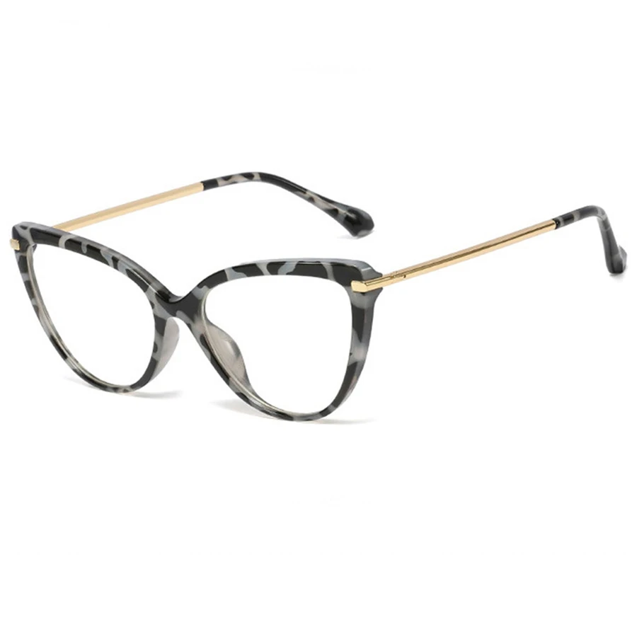 Fashion Flat Mirror Optical Glasses Female Metal Luxury Brand Designer Spectacles Transparent Cat Eye Glasses Frame Male Myopia - Цвет оправы: 4 Eyeglasses Frame