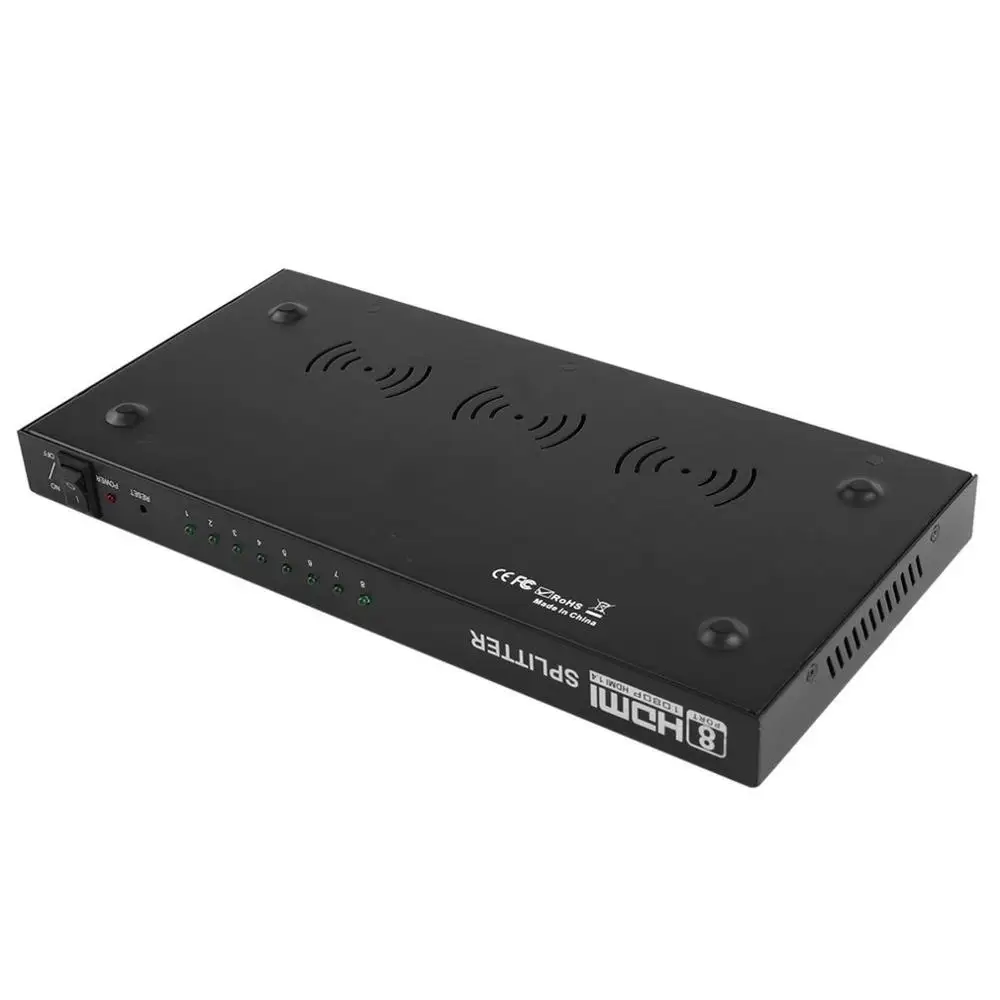 8 портов HDMI видео сплиттер аудио усилитель 3D Full HD 1080p 1 в до 8 Выход HDMI концентратор коробка Коммутатор для HDTV проектор ПК МОНИТОР