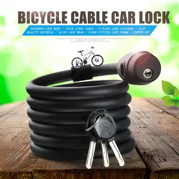 

Inbike MTB Lock Bicycle Motorcycle Anti-theft Cable Security Coil Lock with 3 Keys Softness Durable Cycling Equipment