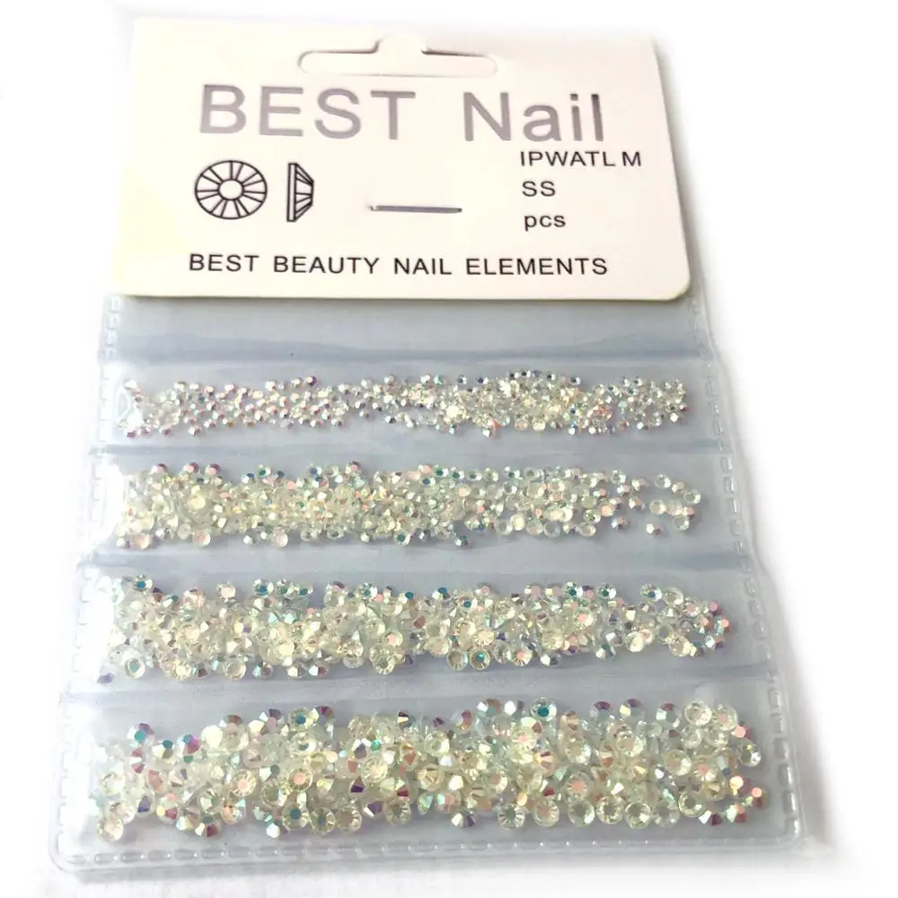 Best Seller Rhinestones Crystal Glass Nails Gems Nail-Art Non-Hotfix Flatback Ss4-Ss8-Mix-Sizes 31-Colors r0QK3mE6nAl
