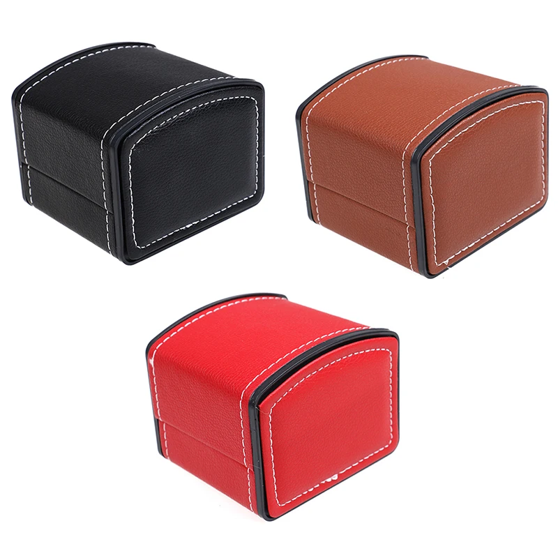 

1Pcs Faux Leather Square Jewelry Watch Display Gift Box With Pillow Cushion Watch Case 10*9*8cm
