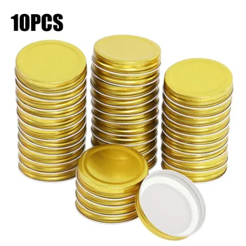 

10pcs Sealing Home Tinplate Storage Caps Regular Mouth Canning Lids Mason Jar Replacement Parts Tea Reusable Rustproof Universal