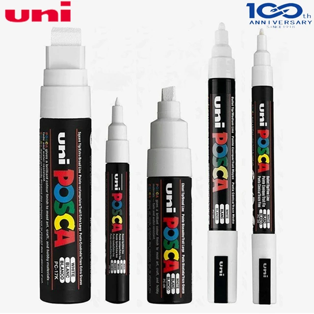 Vibrant Set of 5 Uni Posca Paint Marker Pens | Metallic Colours | Medium  Tip | Multi-Surface Art Pen
