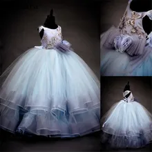 Роскошные Реальные фотографии одежда для маленьких девочек на день рождения органза 3D Цветочный Топ праздничное платье для девочки вечерние платья для выпускного вечера с большим бантом на заказ