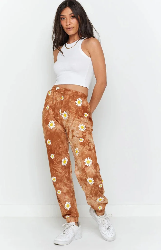 Tie Dye Pants for Women Baggy Hip Hop Trousers Cool Streetwear High Waist Wide Leg Gothic Fitness Dance Joggers