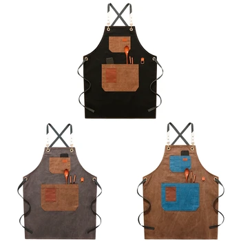 

Apron Korean fashion cafe teacher milk tea shop makeup artist men and women Chinese restaurant overalls