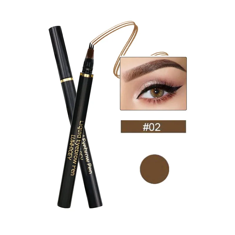 2 Microblading, ручка для бровей, водостойкая, натуральная вилка, кончик для бровей, карандаш для татуировки, макияж, 4 цвета, для бровей, жидкий, для бровей, ТИНТ - Цвет: 2