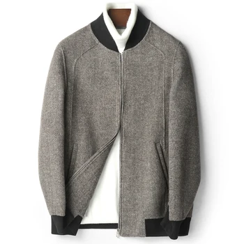 

Autumn Winter Double Sided Wool Coat Warm Real Wool Baseball Jacket 2020 Top Qulality Abrigo Hombre D-04-1951 MF634
