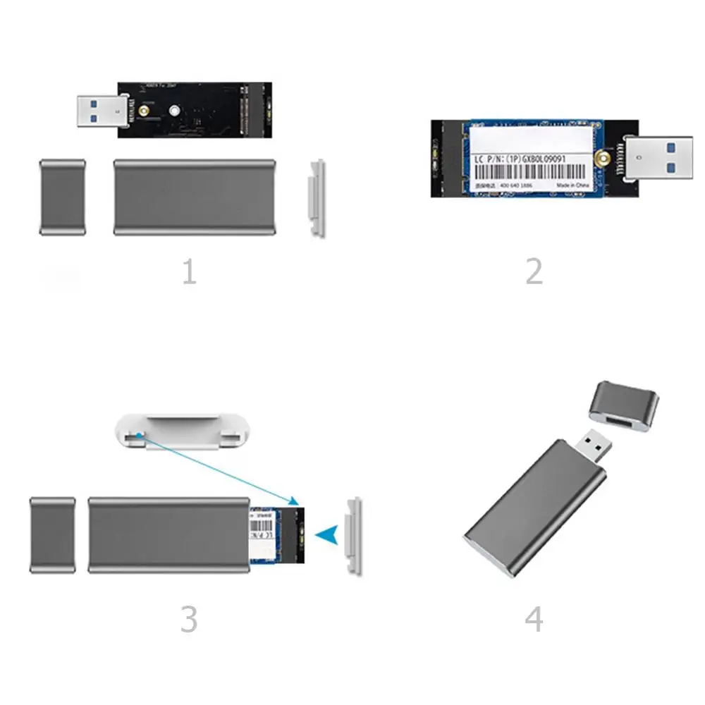 USB 3.0 to M.2 SSD Enclosure USB3.0 to NGFF B KEY Hard Disk adapter (B + M) key M2 SATA SSD External Mobile Box For 2230 2242 M2 external hard drive case ssd enclosure hard drive enclosure hard disk case external hard drive box hdd case enclosure hard drive adapter ssd adapter