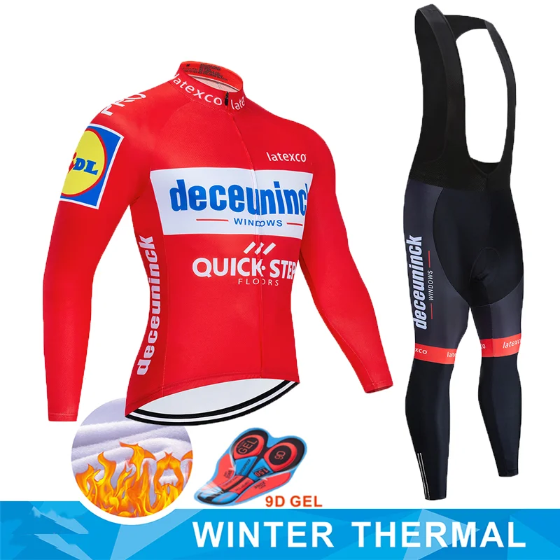 QUICK STEP Pro Team велосипедная Джерси, Зимняя Теплая Флисовая велосипедная одежда, набор велосипедных комбинезонов и штанов, MTB Ropa Ciclismo Maillot одежда