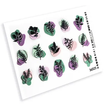 

Slider design 3D black twigs, BPW. style, water nail stickers, 3d325