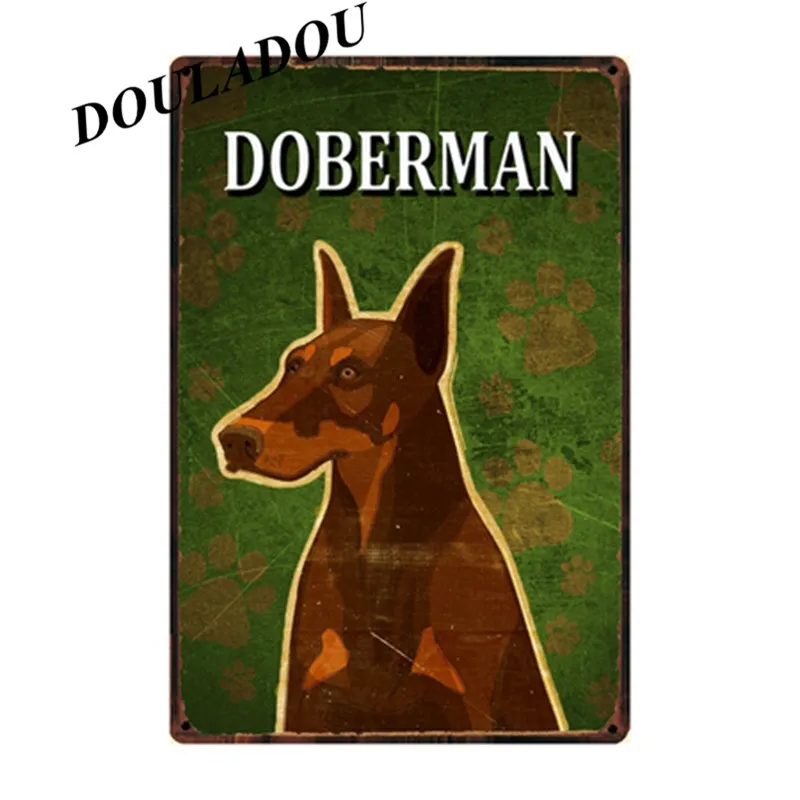 [Douladou] табличка для животных, собак, для бара, магазин домашних животных, винтажная жестяная вывеска, плакат для щенков, настенная живопись, украшение для дома, 30*20 см