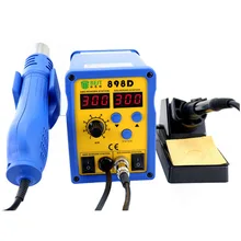 Паяльная станция Бессвинцовая спираль горячего воздуха пистолет может регулировать температуру две пары цифровой дисплей сварочный стол Утюг 898D