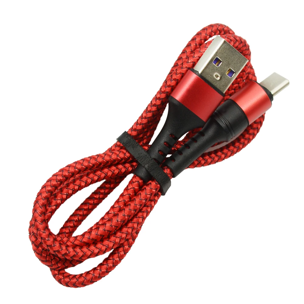 CHAURE 5A usb type C кабель 2 м Синхронизация данных быстрое устройство для зарядки кабель для huawei P20 P20pro Xiaomi кабели для мобильных телефонов - Цвет: Красный