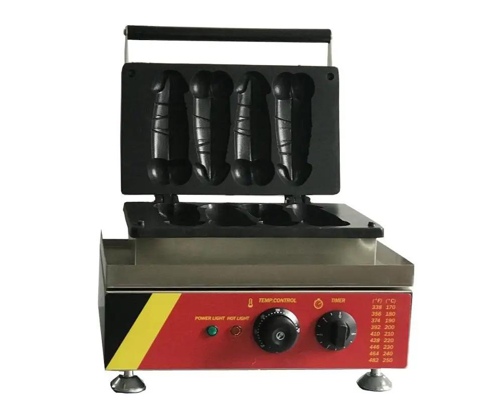 Máquina Eléctrica antiadherente para hacer gofres de pene, gofrera para pene de 4 piezas, 110V