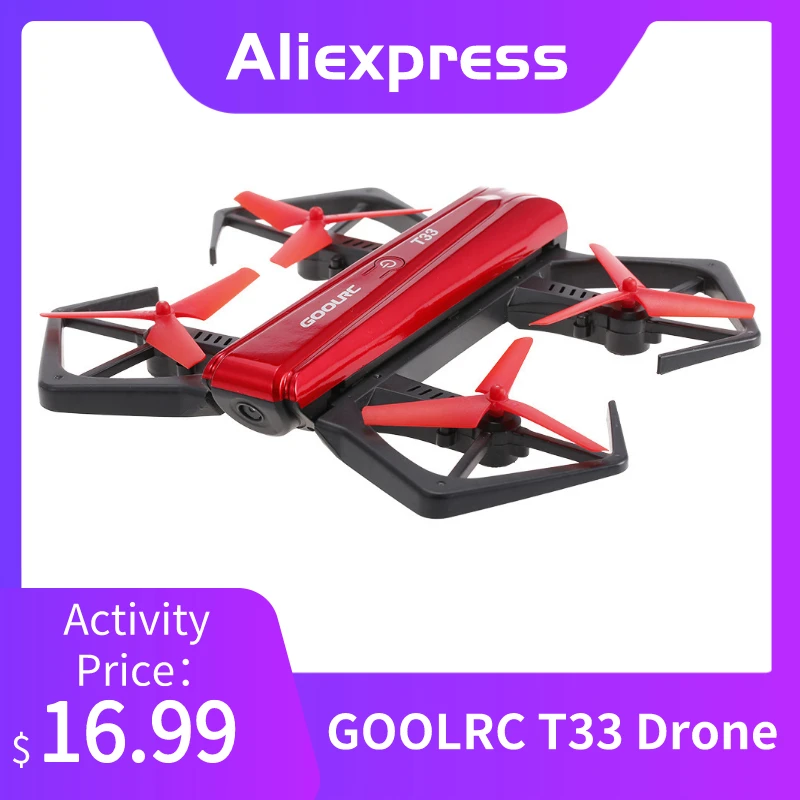 GoolRC T33 wifi FPV мини-Дрон с камерой складной g-сенсор RC Квадрокоптер с фиксацией высоты 720P HD мини RC селфи Карманный Дрон H43WH