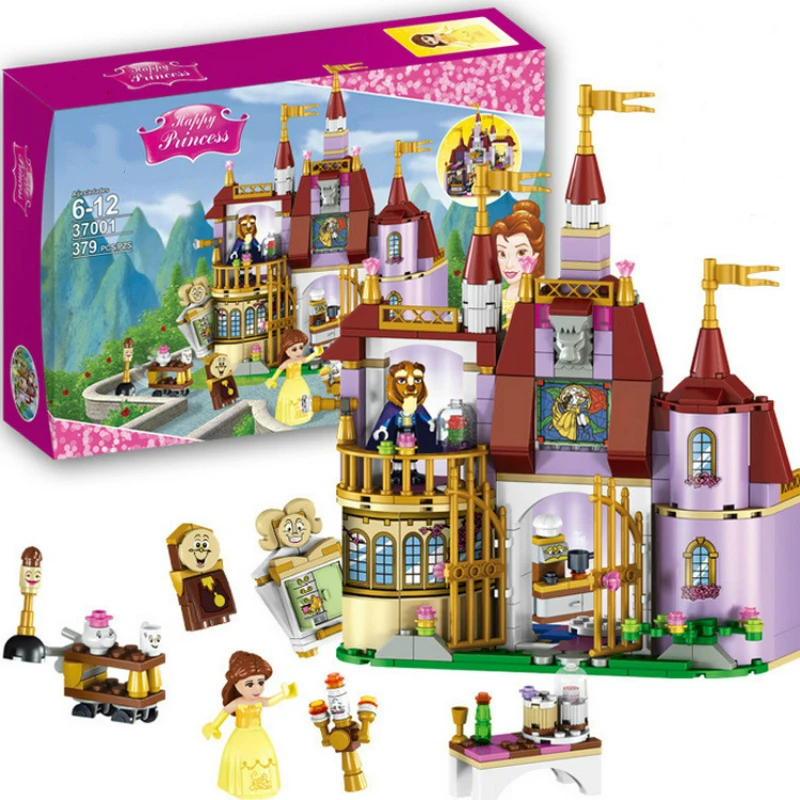 Skup Legoingly Disneye zaczarowany zamek z klocków 37001 księżniczka Belles lalki dziewczyna przyjaciół dzieci Model kompatybilny z zabawki