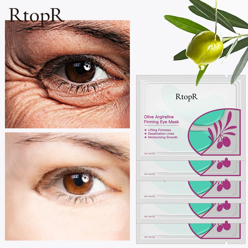 

RtopR Olive Firm Eye Mask Anti-wrinkle Moisturizing Nourishing Remove Dark Circles Bags Whitening Brighten Eye Skin Care 5packs