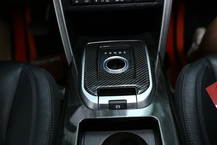 Carbon Fiber Car Interior Gear Shift Panel Cover Trim For Land Rover Discovery Sport Accessories