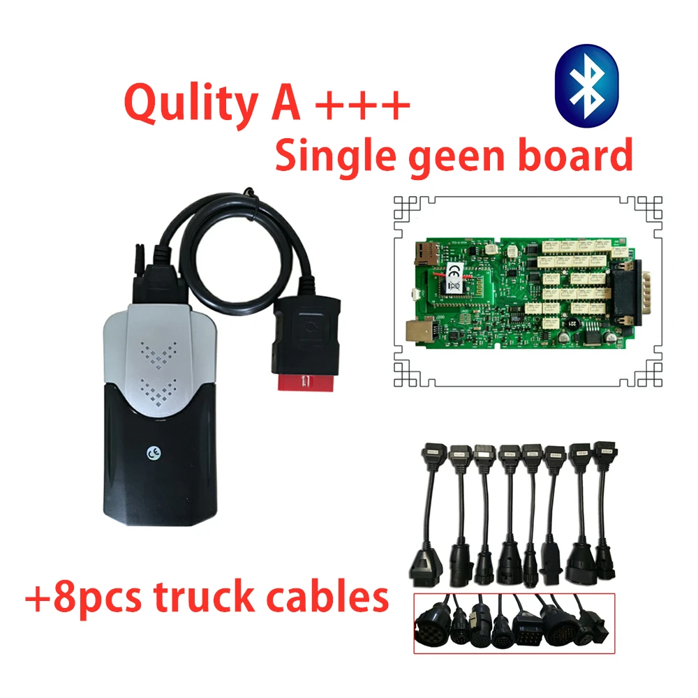 Качество A+++ одноплатный 201600/201503 Keygen vd ds150e cdp для delphis с Bluetooth obd obd2 сканер+ 16 шт. кабели для автомобилей/грузовиков - Цвет: with bluetooth