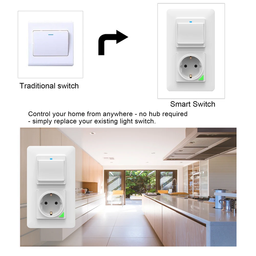 Настенная розетка Smart EU Wi-Fi настенная панель питания пульт дистанционного управления с кнопкой работы с Amazon Alexa Google Assistant