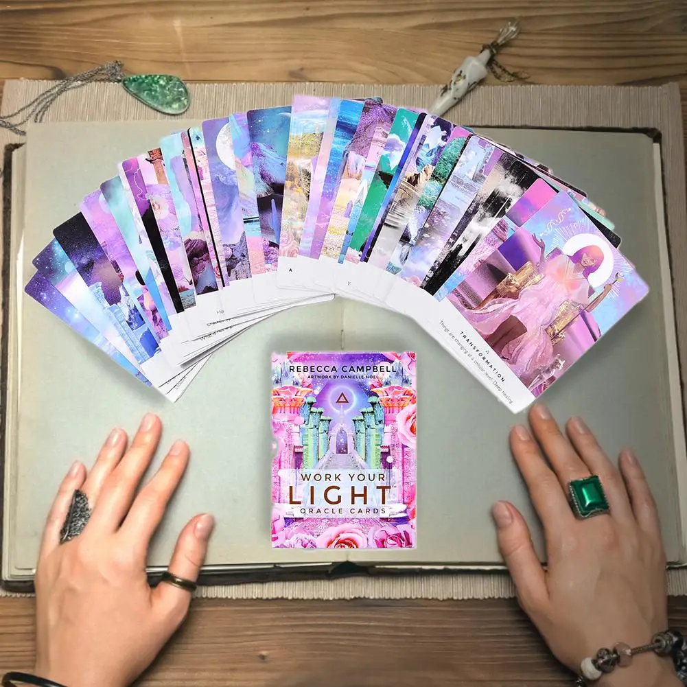 44 Pcs Oracle Tarot Cards Sheets Work Your Light Tarot Board Game Card Deck Games Palying Cards Game Entertainment Funny Toy
