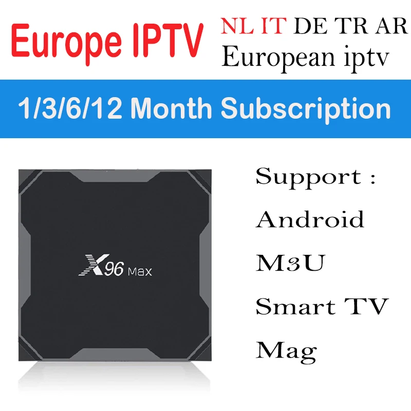 X96 MAX Android tv Box 4G64G с 7000+ Live tv Европа голландский Италия Швеция Испания тюнер для просмотра телеканалов Нидерландов подписка для M3U Smart tv