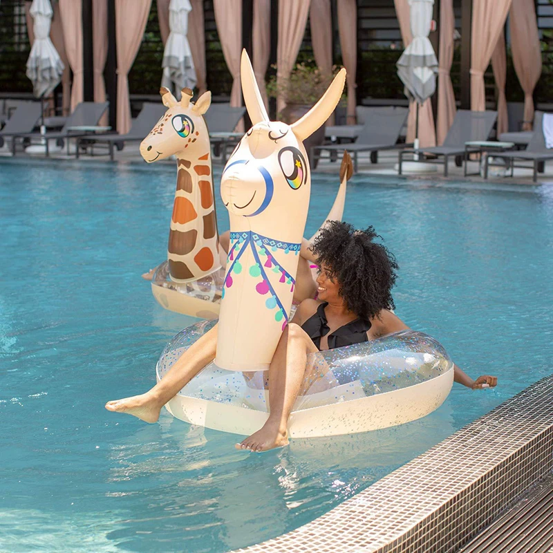 150 см надувной Жираф бассейн поплавок матрас Альпака плавательный круг Пляж Лето воды надувные игрушки Piscina