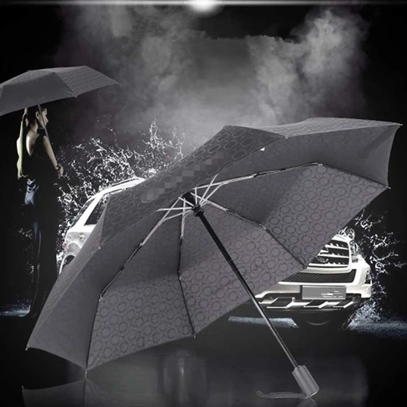 Paraguas con patrón para mercedes benz, sombrilla de negocios de alta gama original alemana, paraguas plegable súper resistente al viento automático|Sets paraguas| -