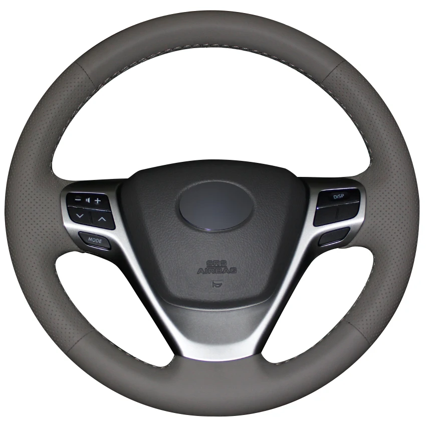 Dark Gray Natural Leather Car Steering Wheel Cover for Toyota Verso EZ