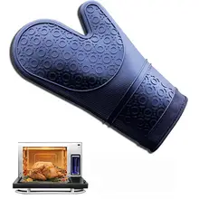 IdealHouse 1 шт. моющиеся толстые двухслойные термостойкие Нескользящие силиконовые перчатки для кухни, барбекю, приготовления пищи, выпечки