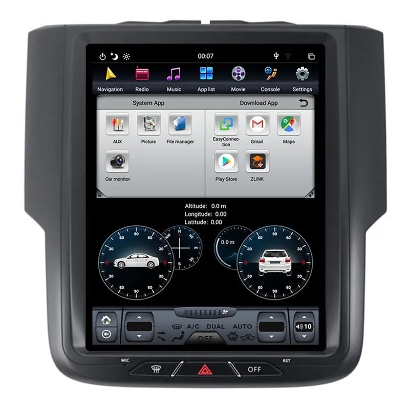 10," Tesla Android стерео радио аудио DVD gps навигация головное устройство Sat Nav развлекательный для Dodge ram
