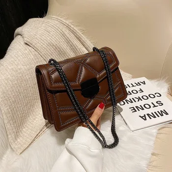 

Rivet Chain Small Crossbody Bags For Women 2019 Shoulder Messenger Bag Femme Lady Luxury Handbags Black bolsa feminina