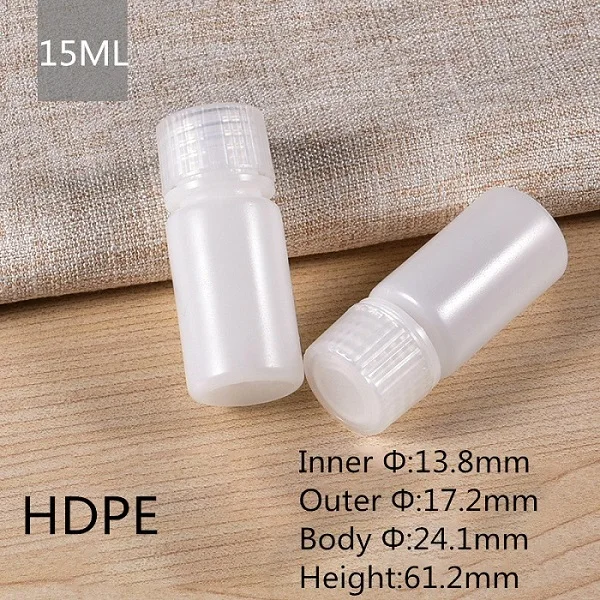 15ml Пустой из ПВП бутылка узкий рот твердый пластиковый контейнер для жидкости, лосьона, косметической упаковки бутылки пищевой - Цвет: 15ml
