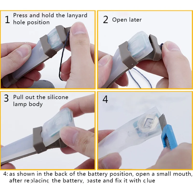 Cheap Riding Tactical Helmet Light Strobe Signal Light Survival Waterproof Lamp Light Activities Camping Cycling Silicone Constant 4