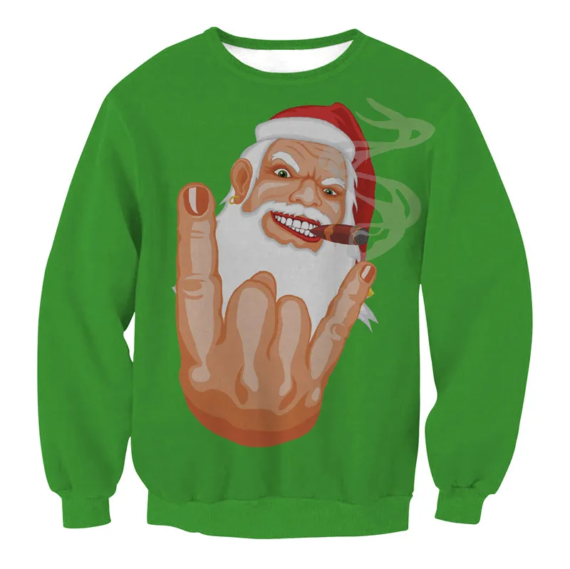 Sweater 12 Унисекс, мужские и женские,, уродливые Рождественские свитера для женщин, с принтом, круглый вырез, свободный женский свитер, Осень-зима, топы, одежда на Рождество, большие размеры - Цвет: Sweater 12