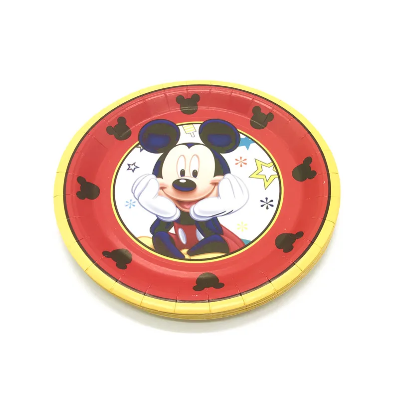 Mickey Mouse Happy Birthday Party Decor Paper Plate Cup Napkin Banner/Flag Tablecloth Tableware Set Baby Shower Party Supplies