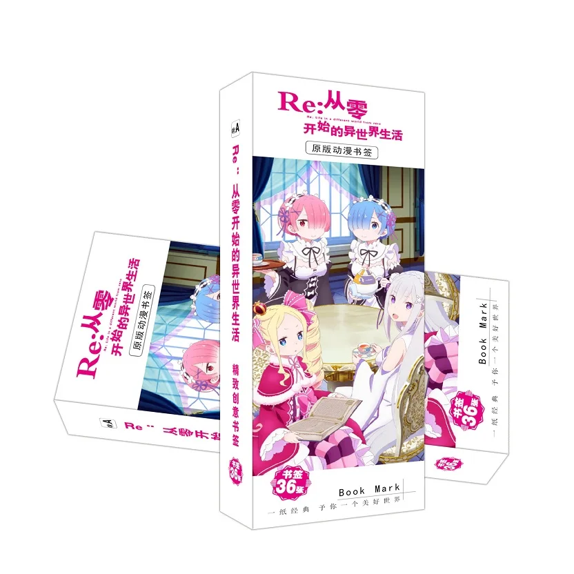 36-Pcs-Set-Anime-Re-Life-in-a-different-world-from-zero-Paper-Bookmark-Book-Holder