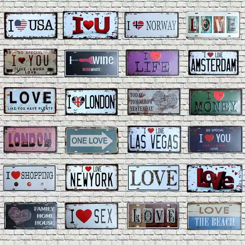 Металлическая пластина love New York пляжный жестяной знак настенный бар паб гараж