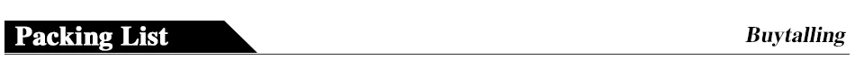 Packing List