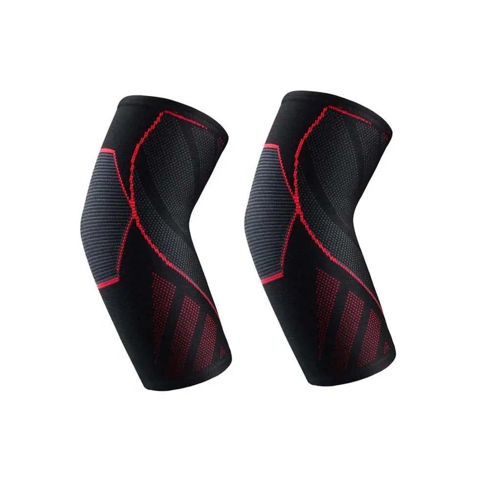 GOBYGO утягивающий налокотник поддержка подушечки эластичный бандаж для мужчин Женский Баскетбол Волейбол Фитнес протектор рукава - Цвет: 1 Pair Red