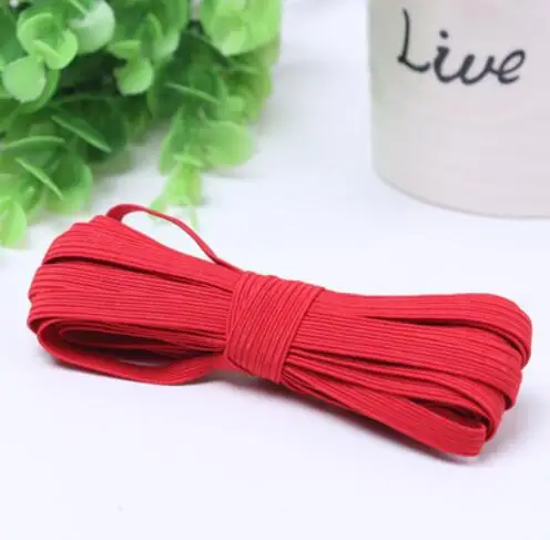 6 мм эластичная лента эластичная линия эластичный шнур DIY кружево отделка шитье поясная лента аксессуары для одежды 4 ярдов - Цвет: red