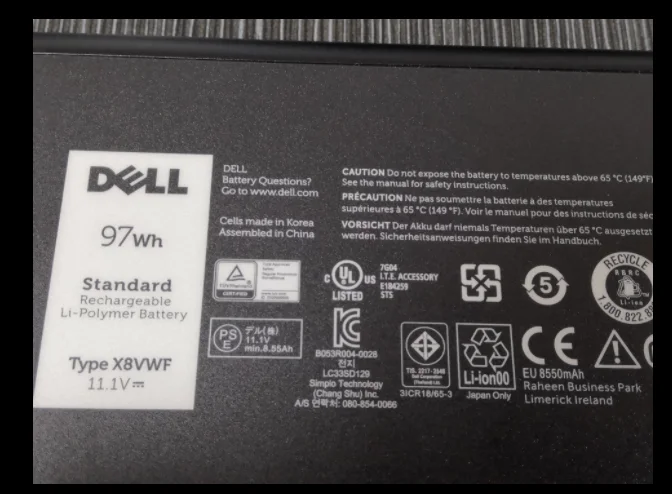 4XKN5 Аккумулятор для ноутбука Dell Latitude E5404 E7404, Latitude 14 7404 11,1 V 65WH 5XT3V 09FN4 XRJDF 453-BBBD X8VWF CJ2K1