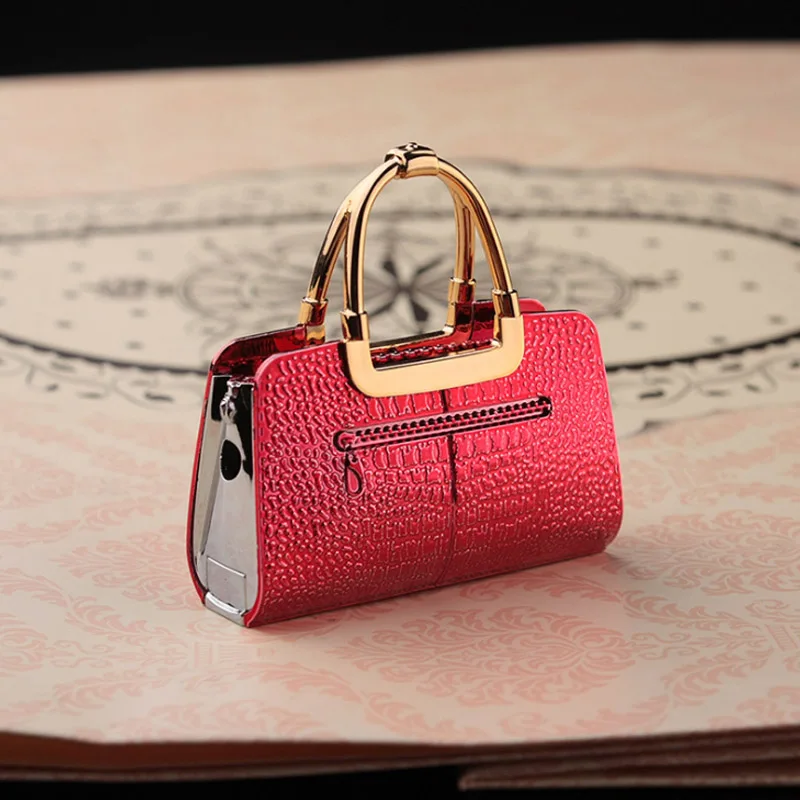 cheap Creative Copy Handbag Gas Lighters Metal Inflatable butane gas Flame Cigarette Lighters Novelty Women Bag Fair Lighter Smoker