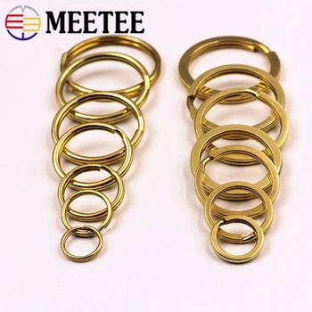 

Meetee 10pcs 15-38mm Solid Brass O Ring Buckle Key Chain Snap Spring Hooks Bukles DIY Clasp Decoration Clasp Accessories BD002