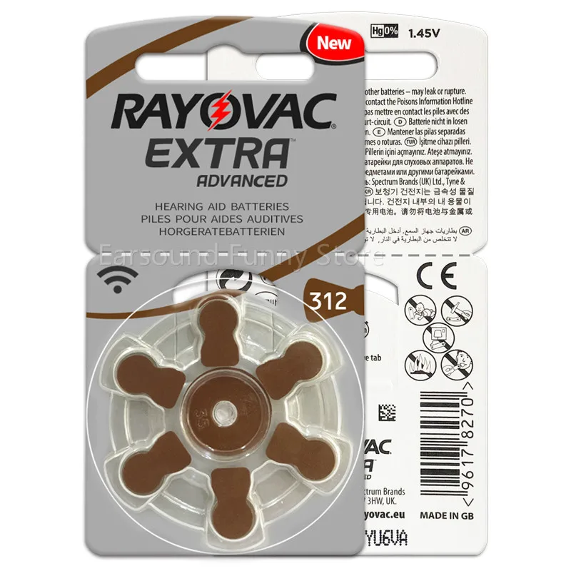 30 шт. Rayovac дополнительные батареи для слухового аппарата цинковая воздушная батарея A312 312A ZA312 312 PR41 S312 PR41 батарея для слухового аппарата A312