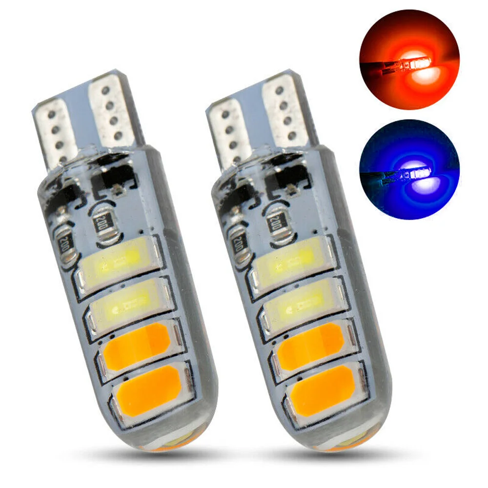 

2pcs T10 3000LM 5630 8SMD Car LED Red & Blue Strobe Flash Light Lamp Bulbs License Plate Indicator Lamp Light car lED lights