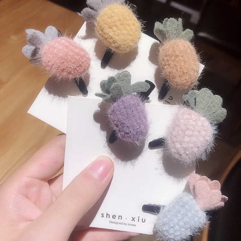 

1 pcs Girls Headdress Kids Autumn and Winter wool Hairpins Lovely Plush Hairpins Hair Accessories New Arrive Free Shipping