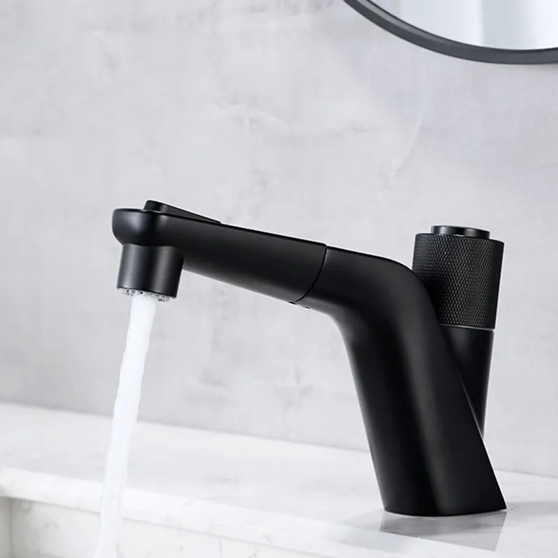 Черный/хромированный кран для ванной комнаты латунный раковины кнопка