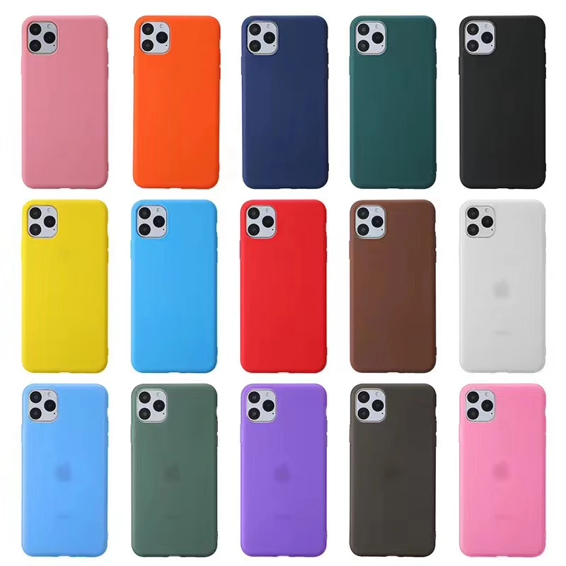 Однотонный чехол для iphone 11 pro xs max x xr силиконовый мягкий матовый конфетного цвета